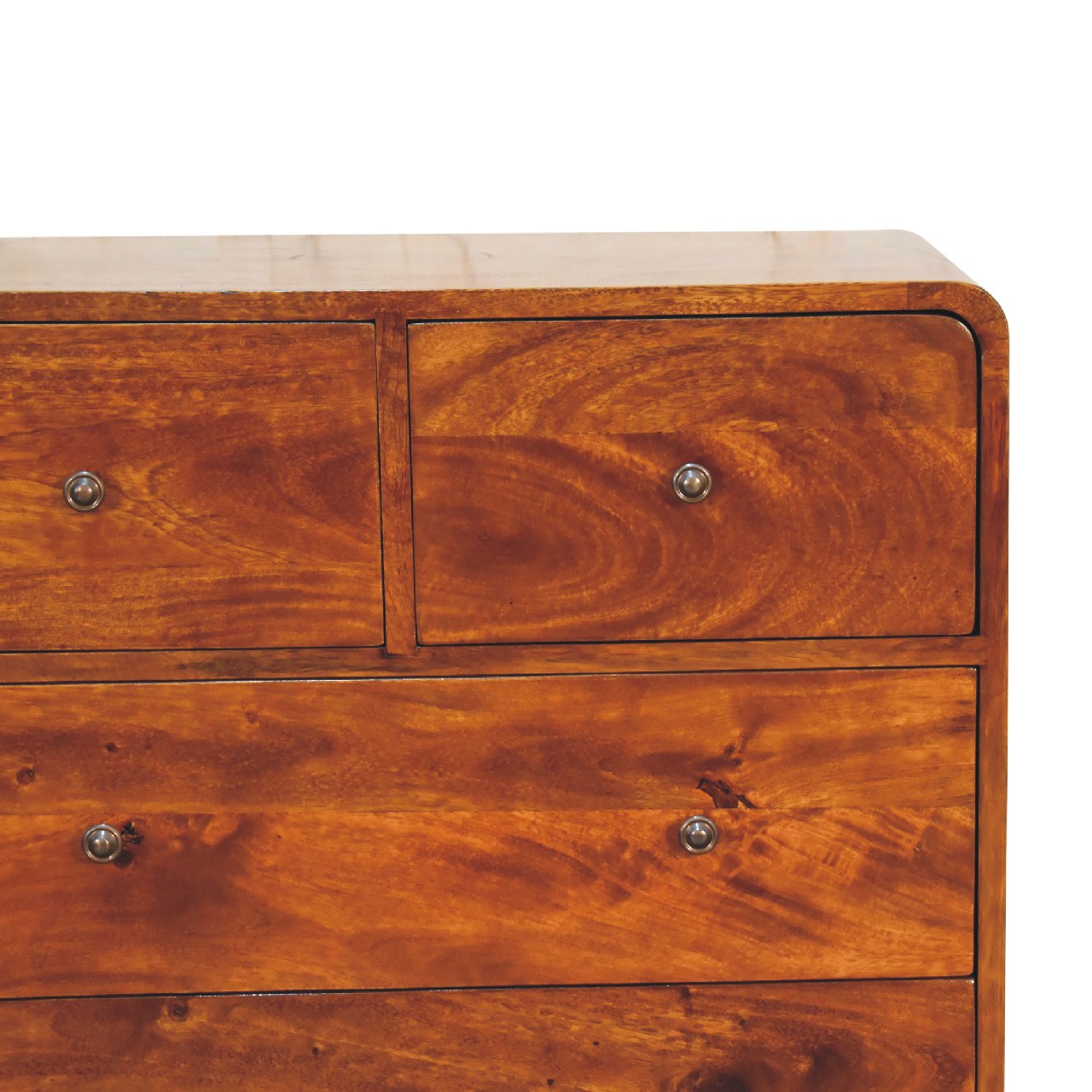 2 over 3 curved chestnut chest