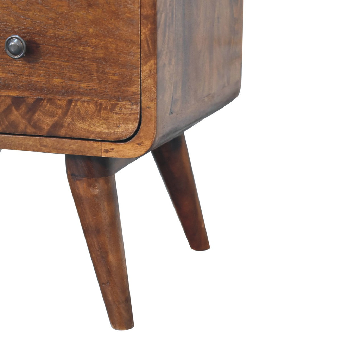 2 drawer curved chestnut chest