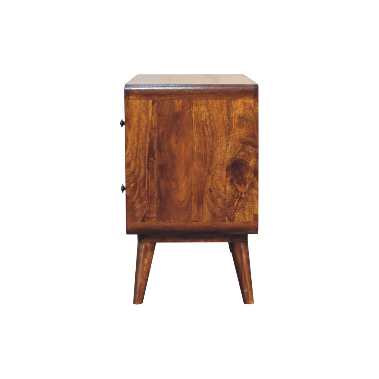 2 drawer curved chestnut chest