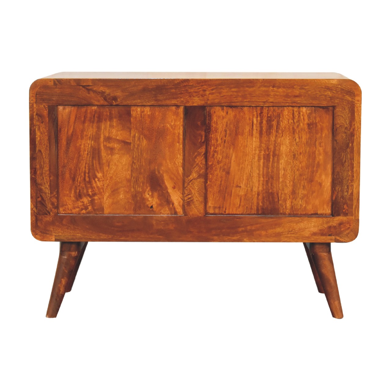 2 drawer curved chestnut chest