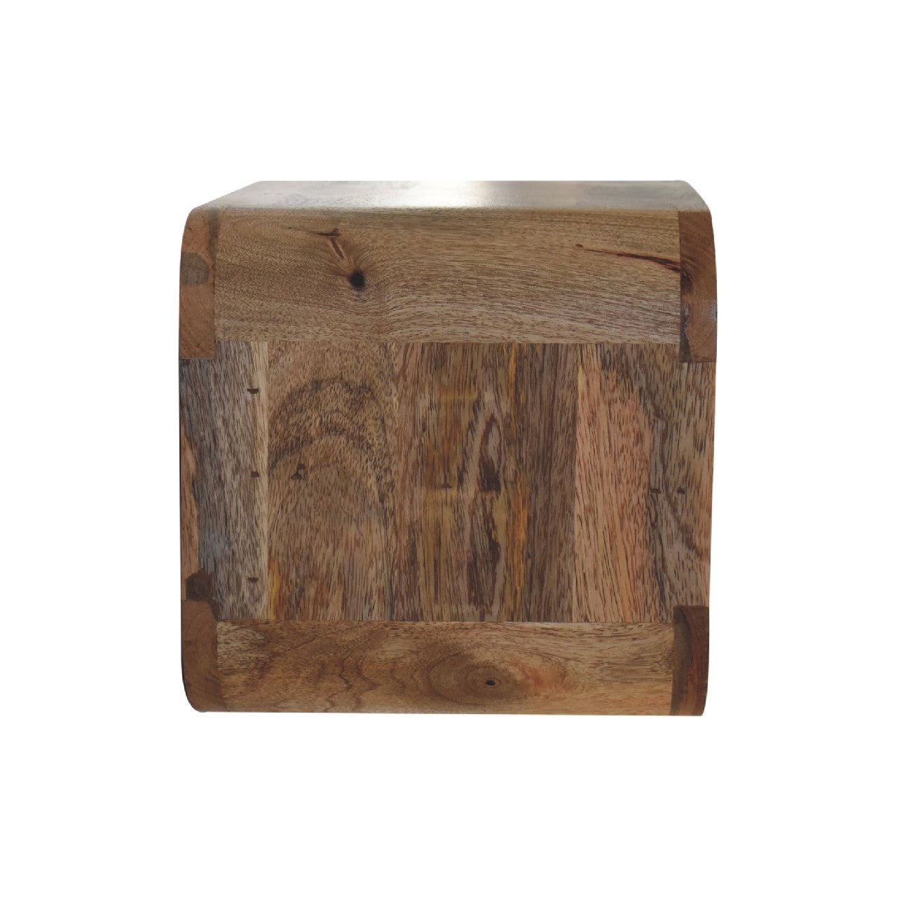 open curved oak ish 2 drawer wall mounted bedside