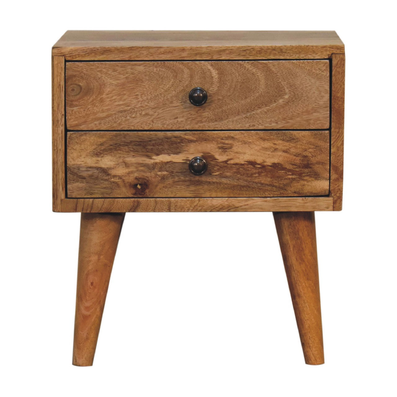 mini oak ish modern solid wood bedside