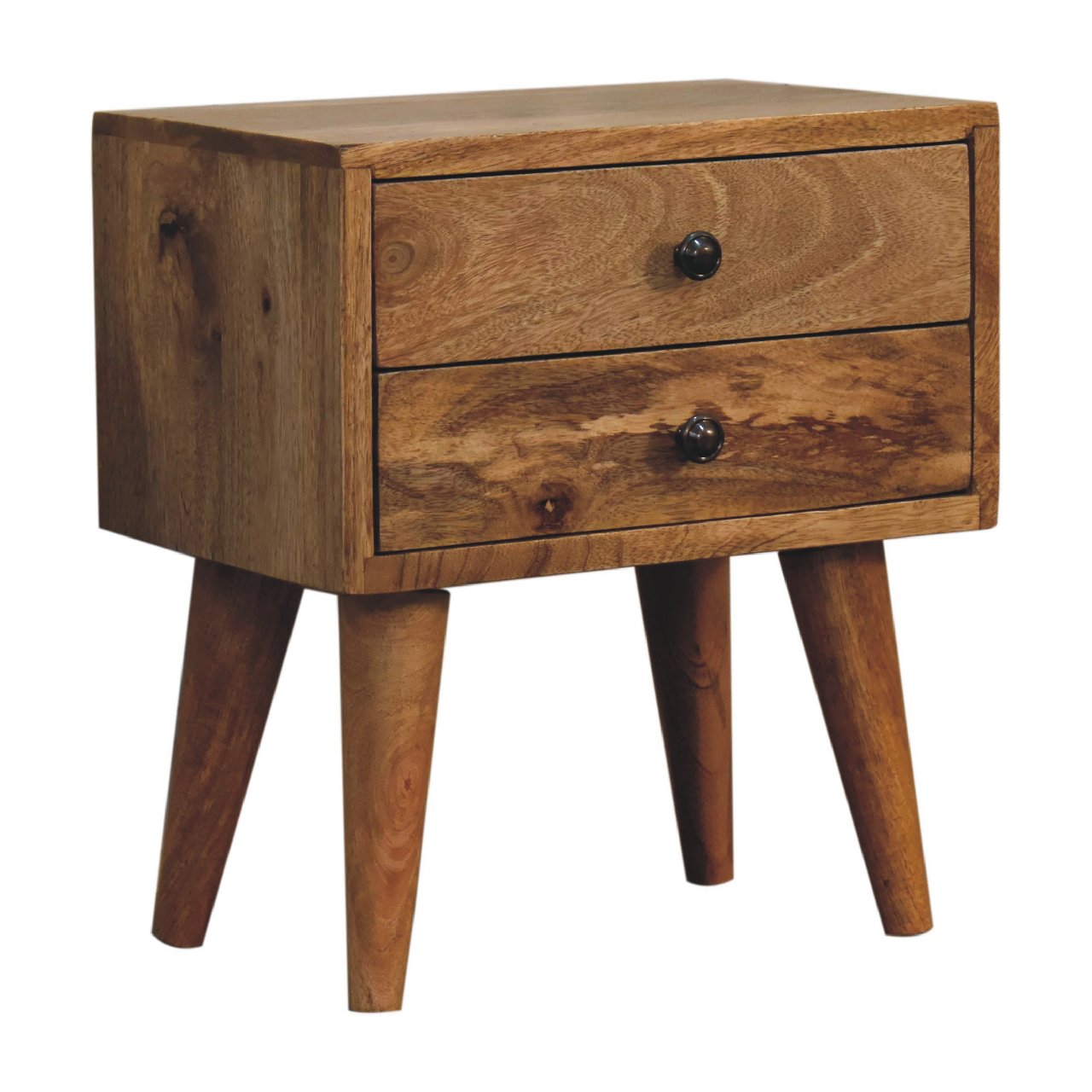 mini oak ish modern solid wood bedside