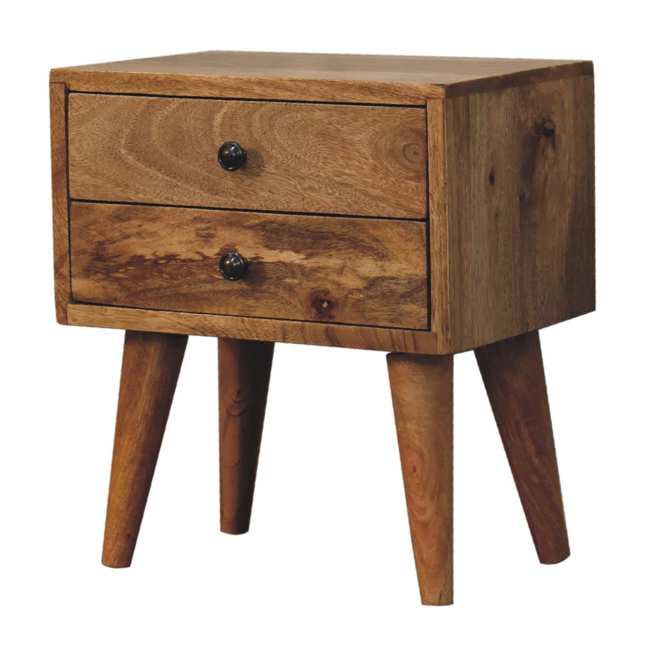 mini oak ish modern solid wood bedside