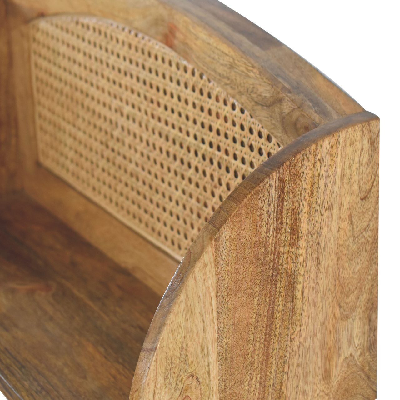 rattan open wall mounted shelf