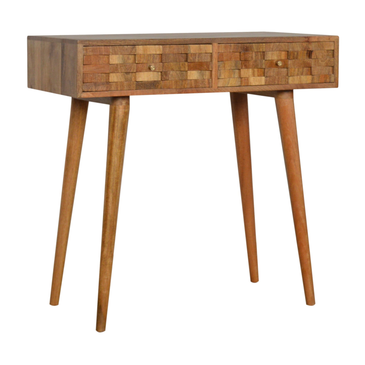 Solid Wood Tile Carved Console Table