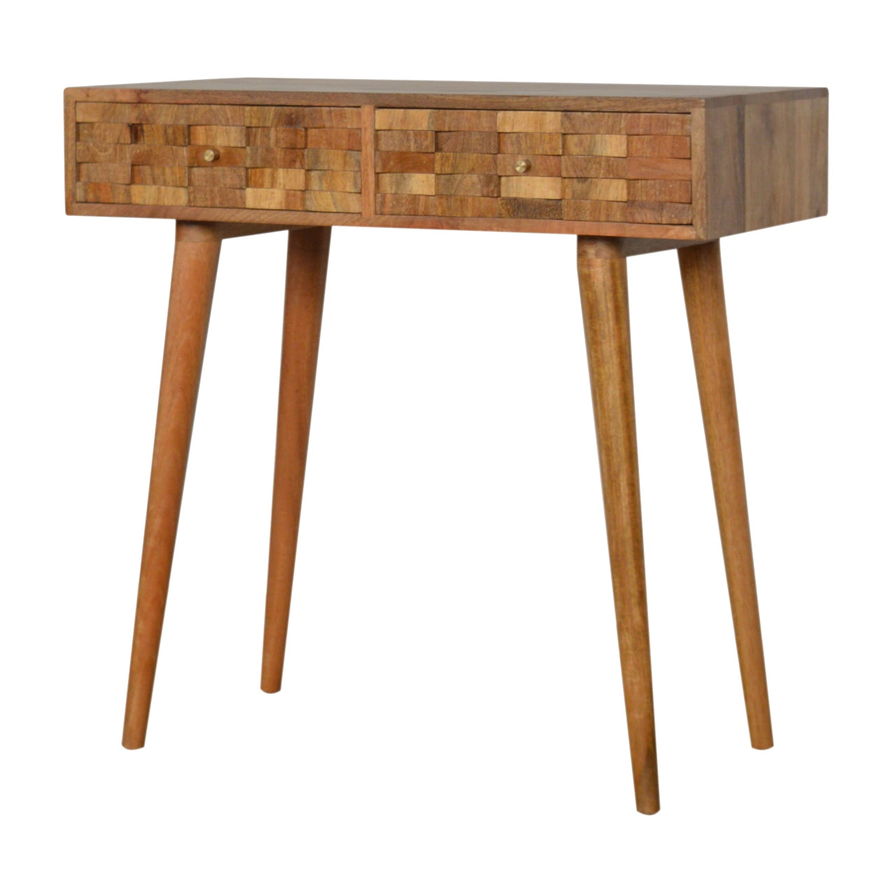 Solid Wood Tile Carved Console Table