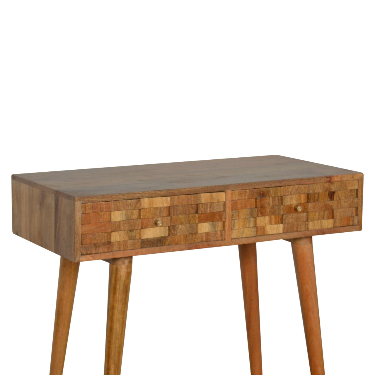 Solid Wood Tile Carved Console Table