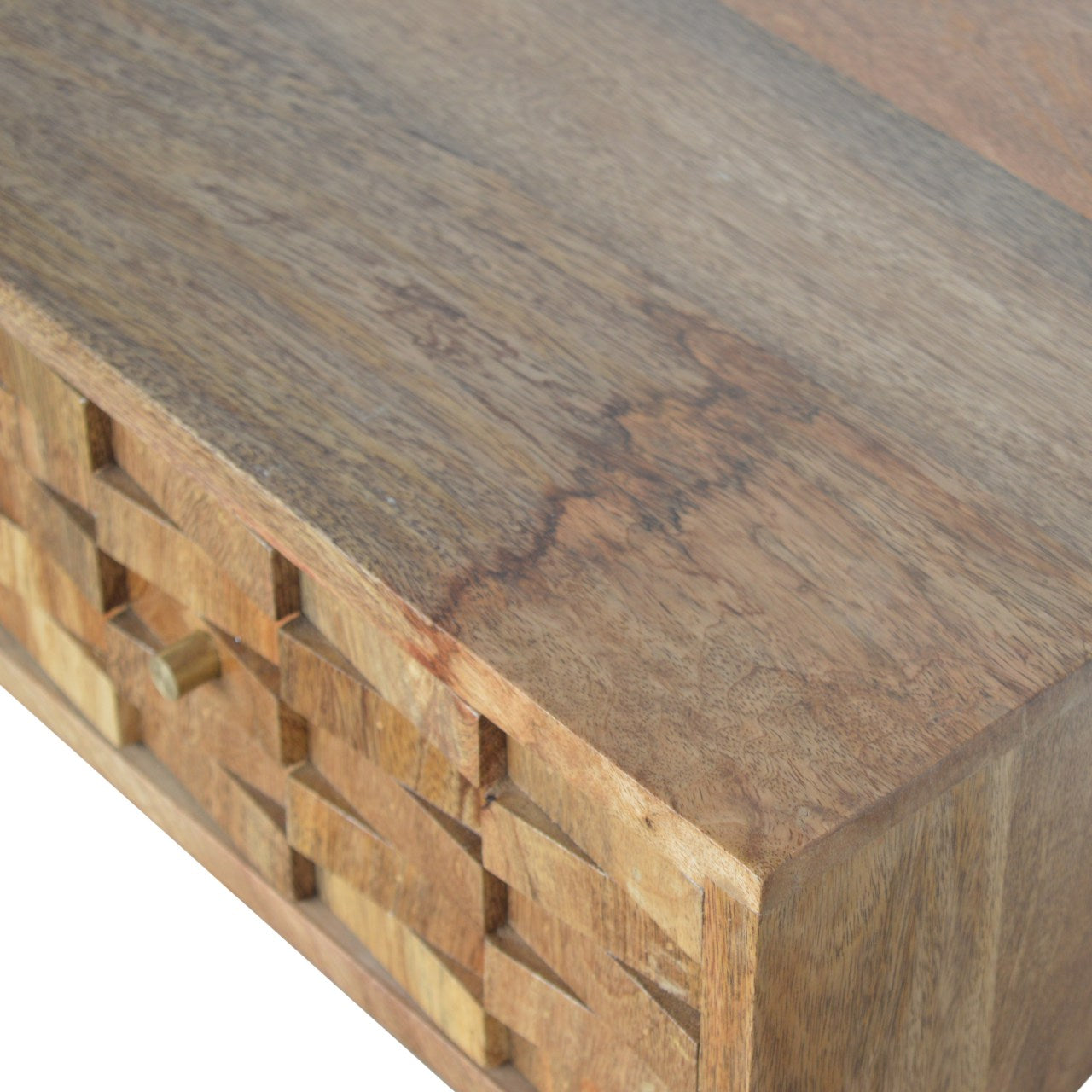 Solid Wood Tile Carved Console Table