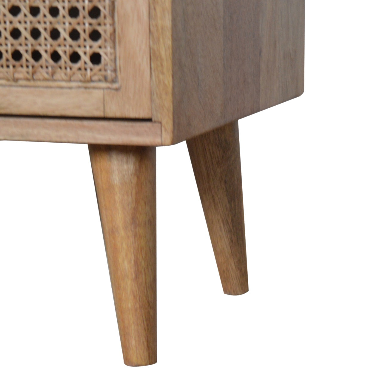 Solid Wood 2 Drawer Rattan TV Stand