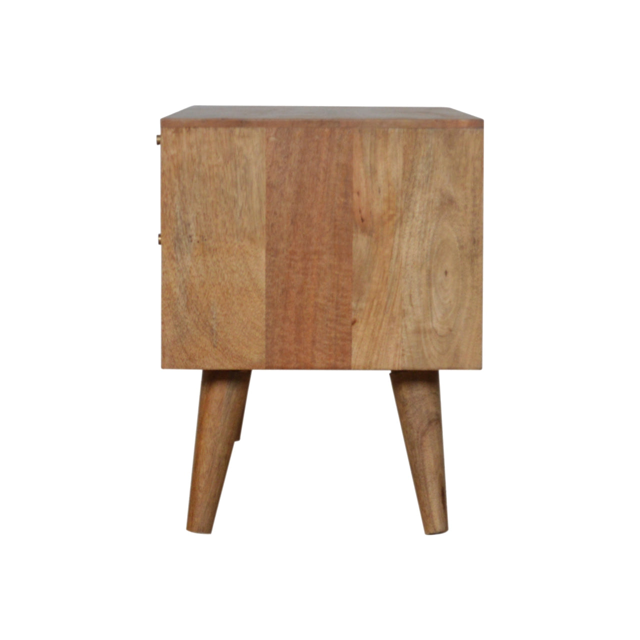 Solid Wood 2 Drawer Rattan TV Stand