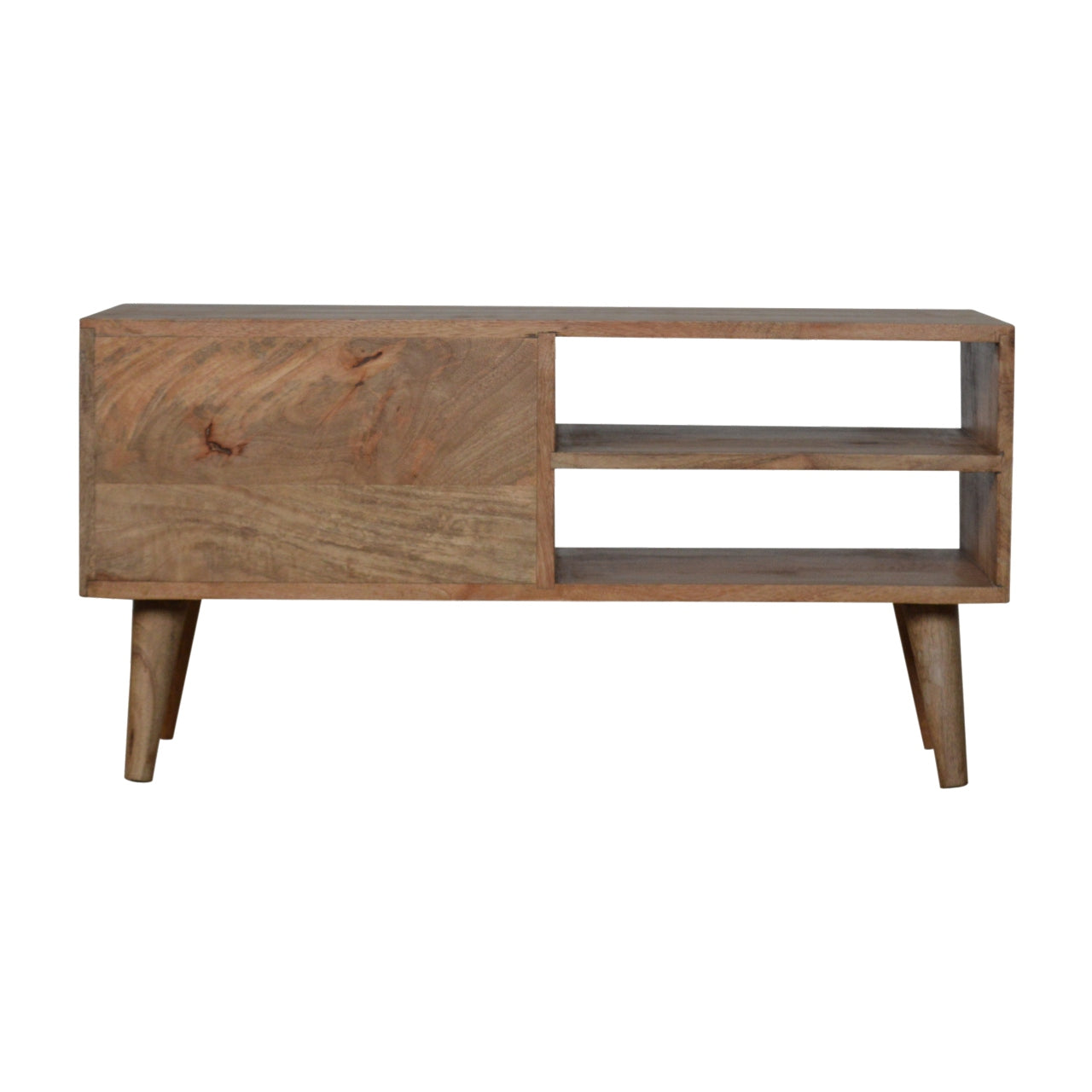 Solid Wood 2 Drawer Rattan TV Stand