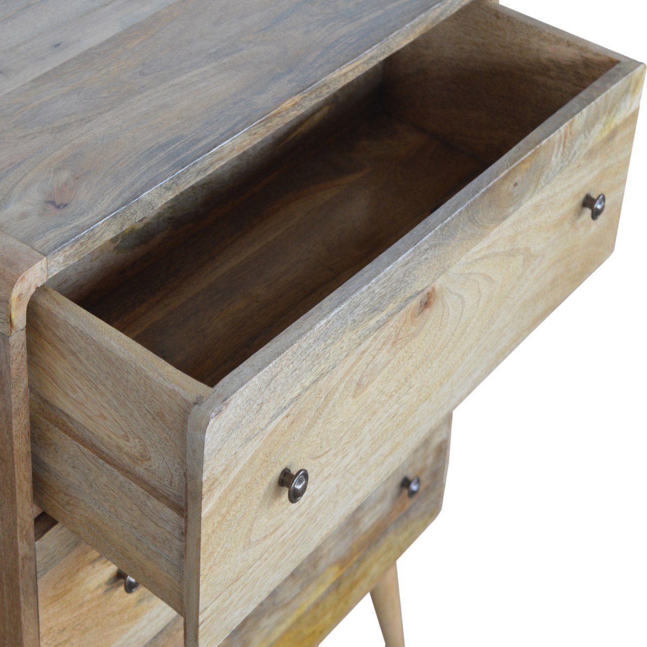 Solid Wood 3 Drawer Curved Chest of Drawers