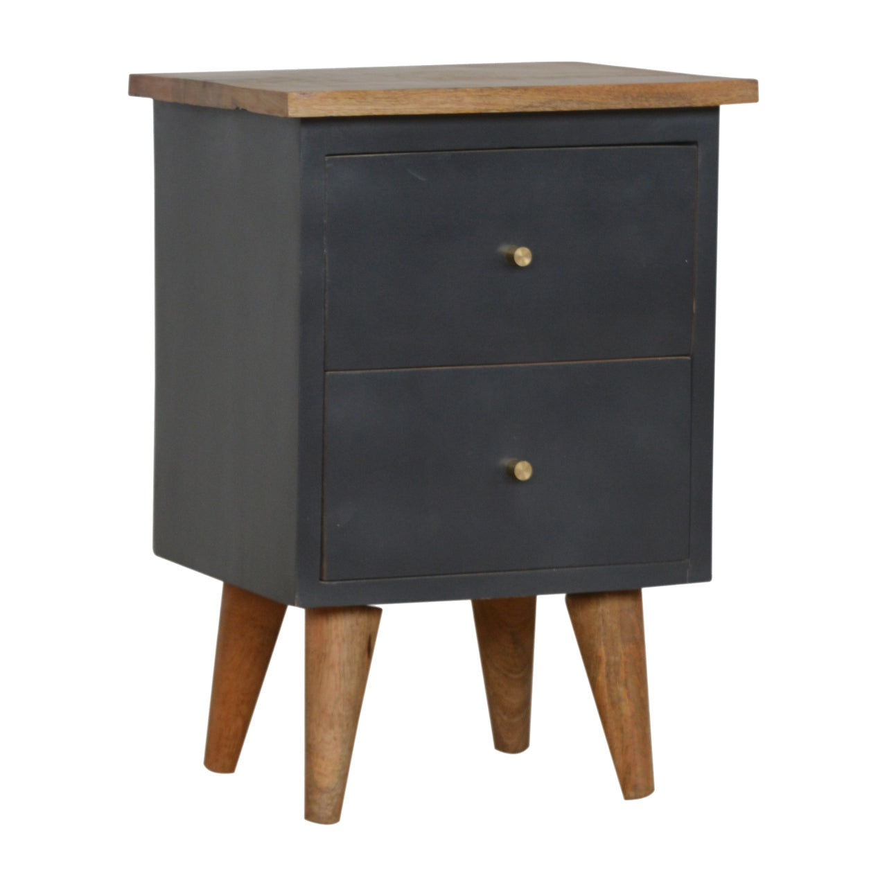 Solid Wood Midnight Blue Hand Painted Bedside