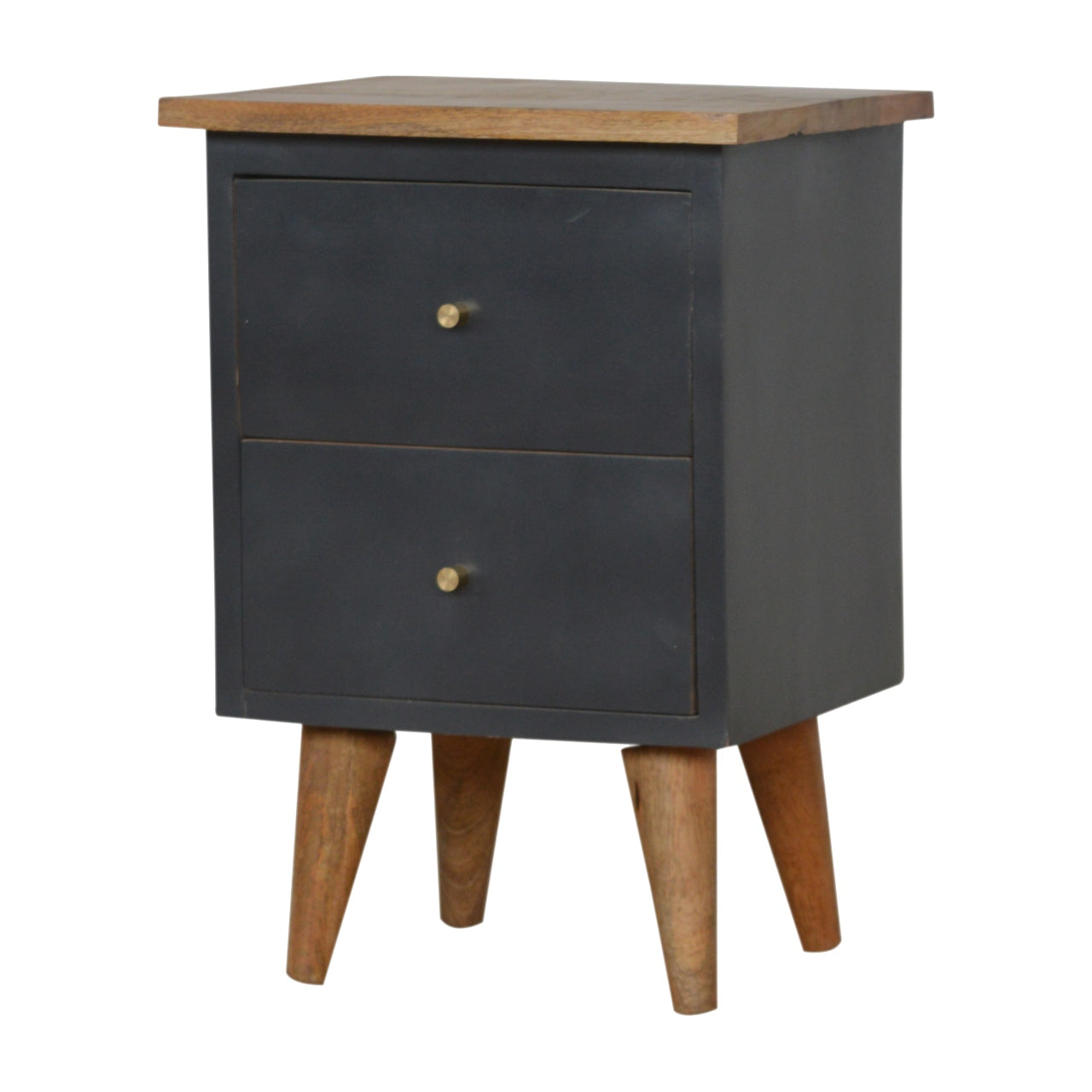 Solid Wood Midnight Blue Hand Painted Bedside
