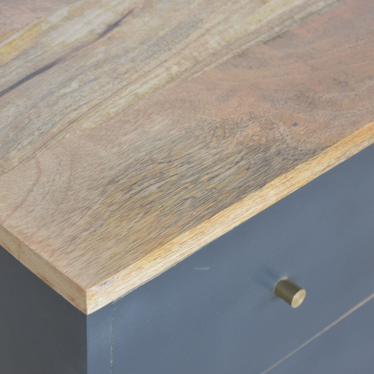 Solid Wood Midnight Blue Hand Painted Bedside