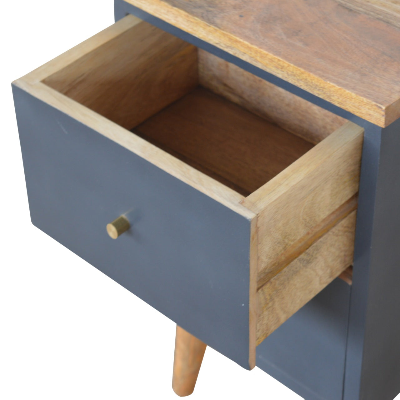 Solid Wood Midnight Blue Hand Painted Bedside