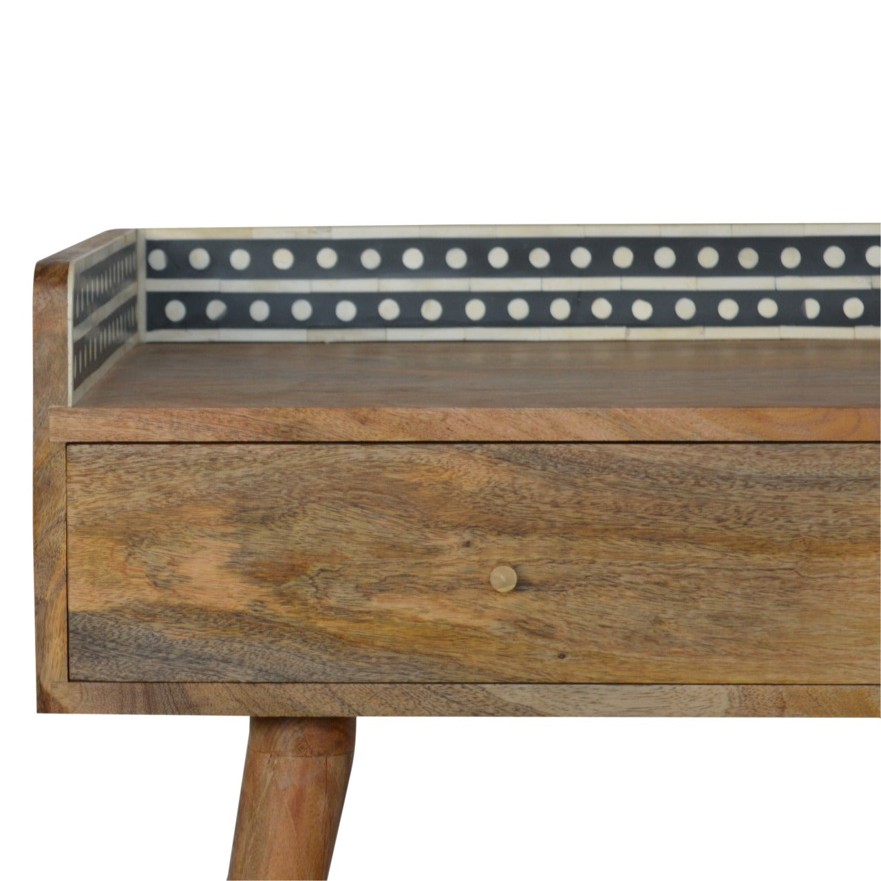 Solid Wood Bone Inlay Gallery Back Console Table