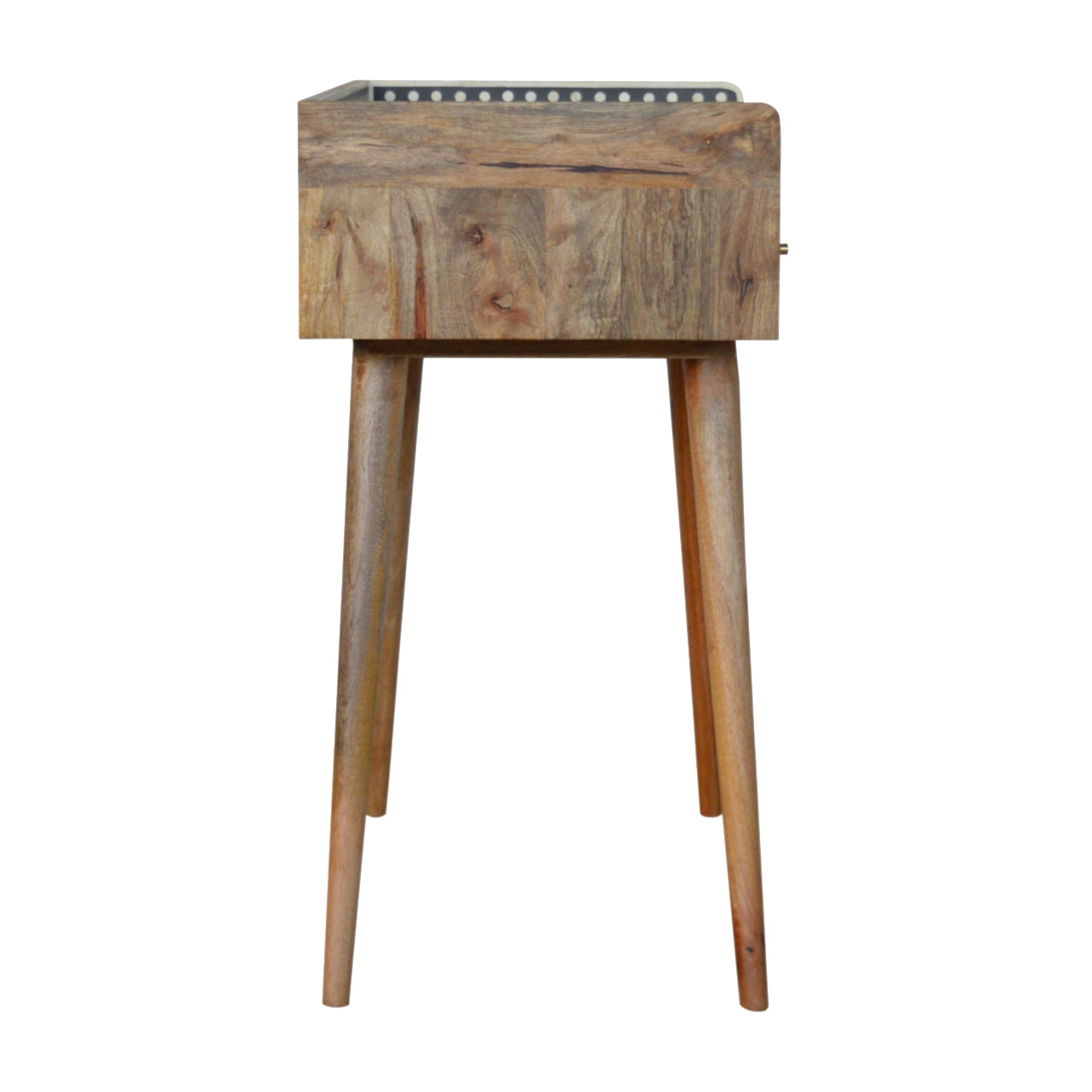 Solid Wood Bone Inlay Gallery Back Console Table