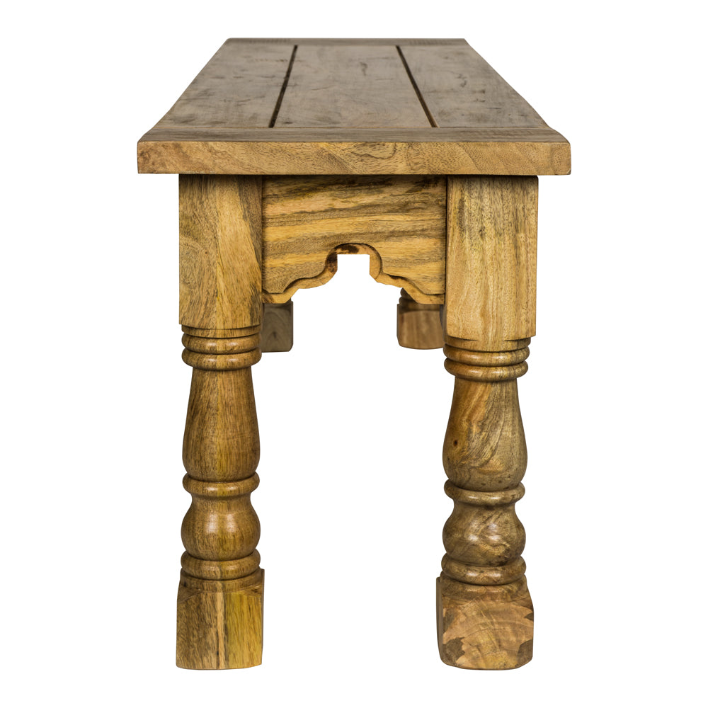 Solid Wood Granary Royale Bench with Turned Legs