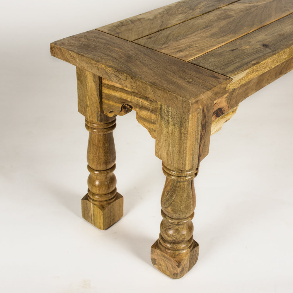 Solid Wood Granary Royale Bench with Turned Legs
