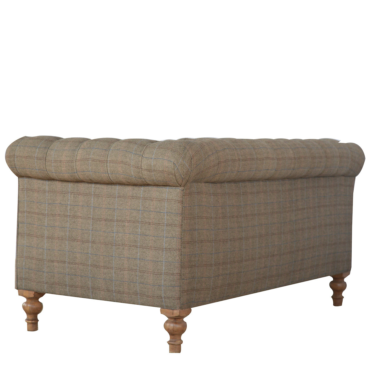 Solid Wood Luxuary Multi Tweed Chesterfield 2 Seater Sofa