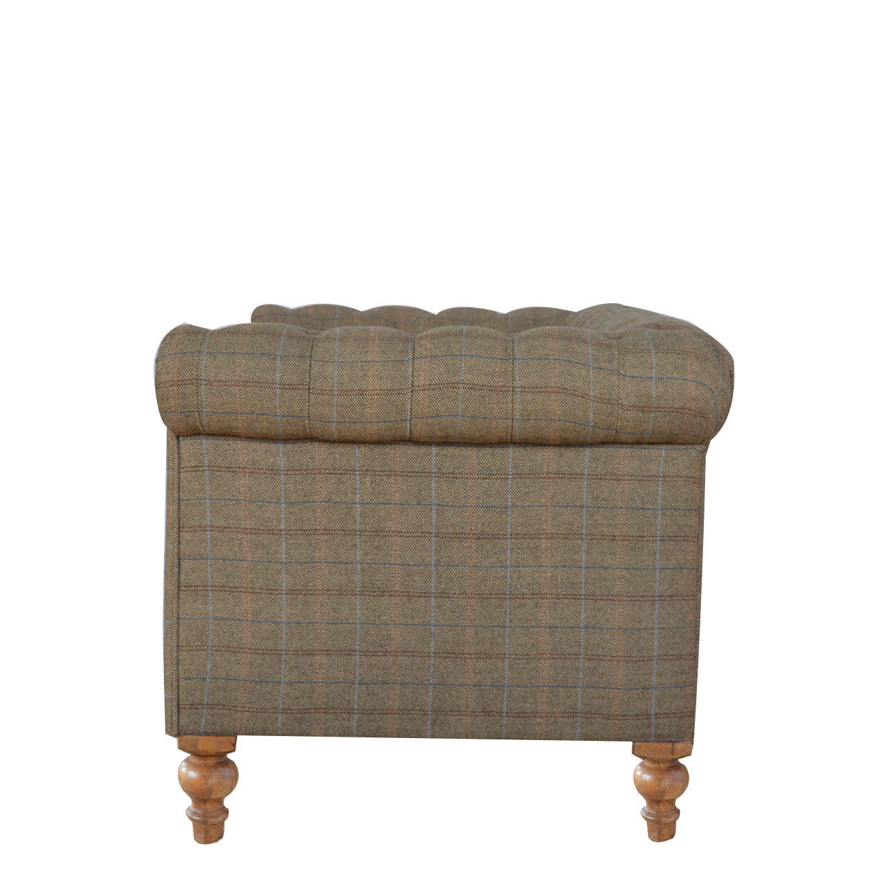 Solid Wood Luxuary Multi Tweed Chesterfield 2 Seater Sofa