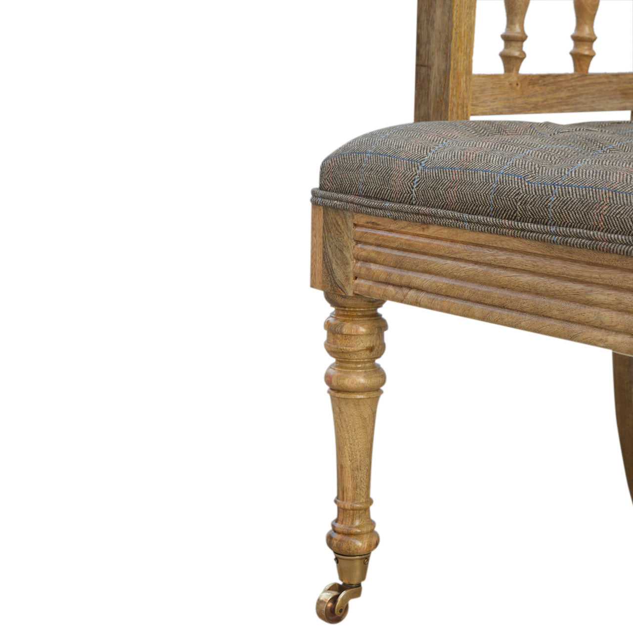 Solid Wood Multi Tweed Deep Button Hallway Bench