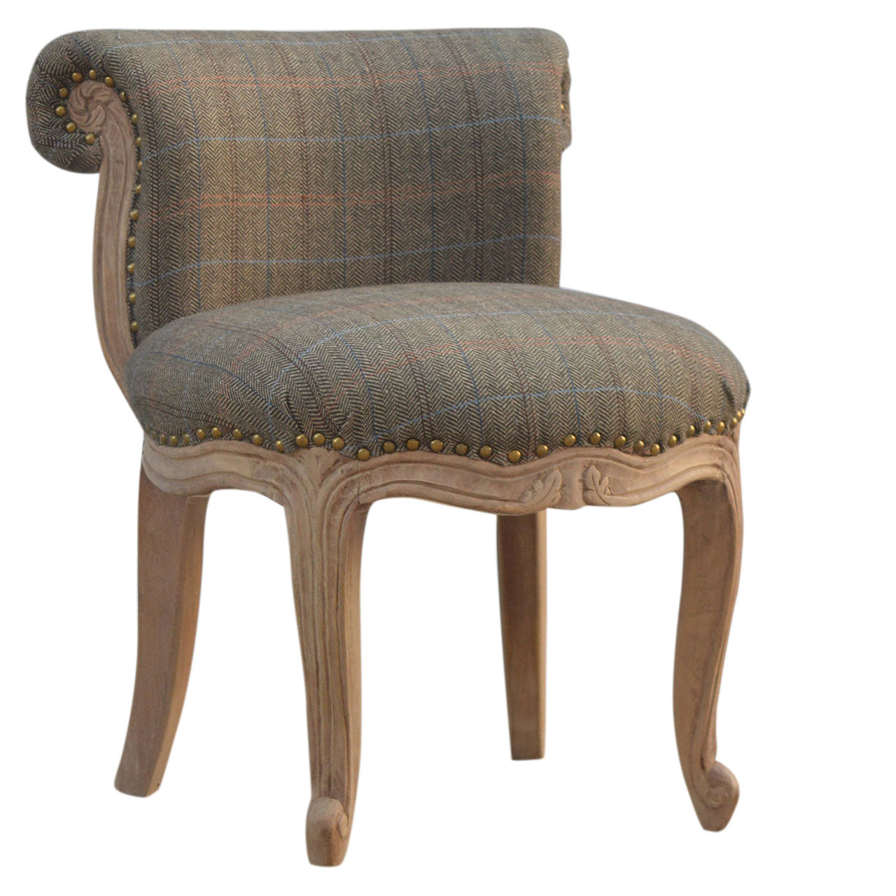Solid Wood Multi Tweed French Style Chair