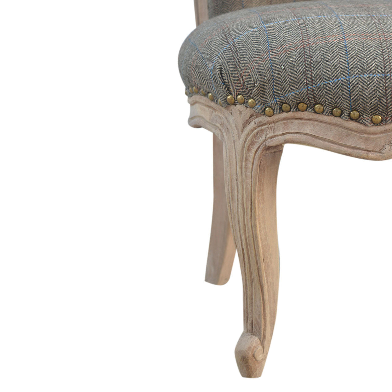 Solid Wood Multi Tweed French Style Chair