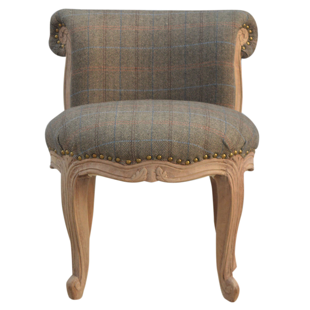 Solid Wood Multi Tweed French Style Chair