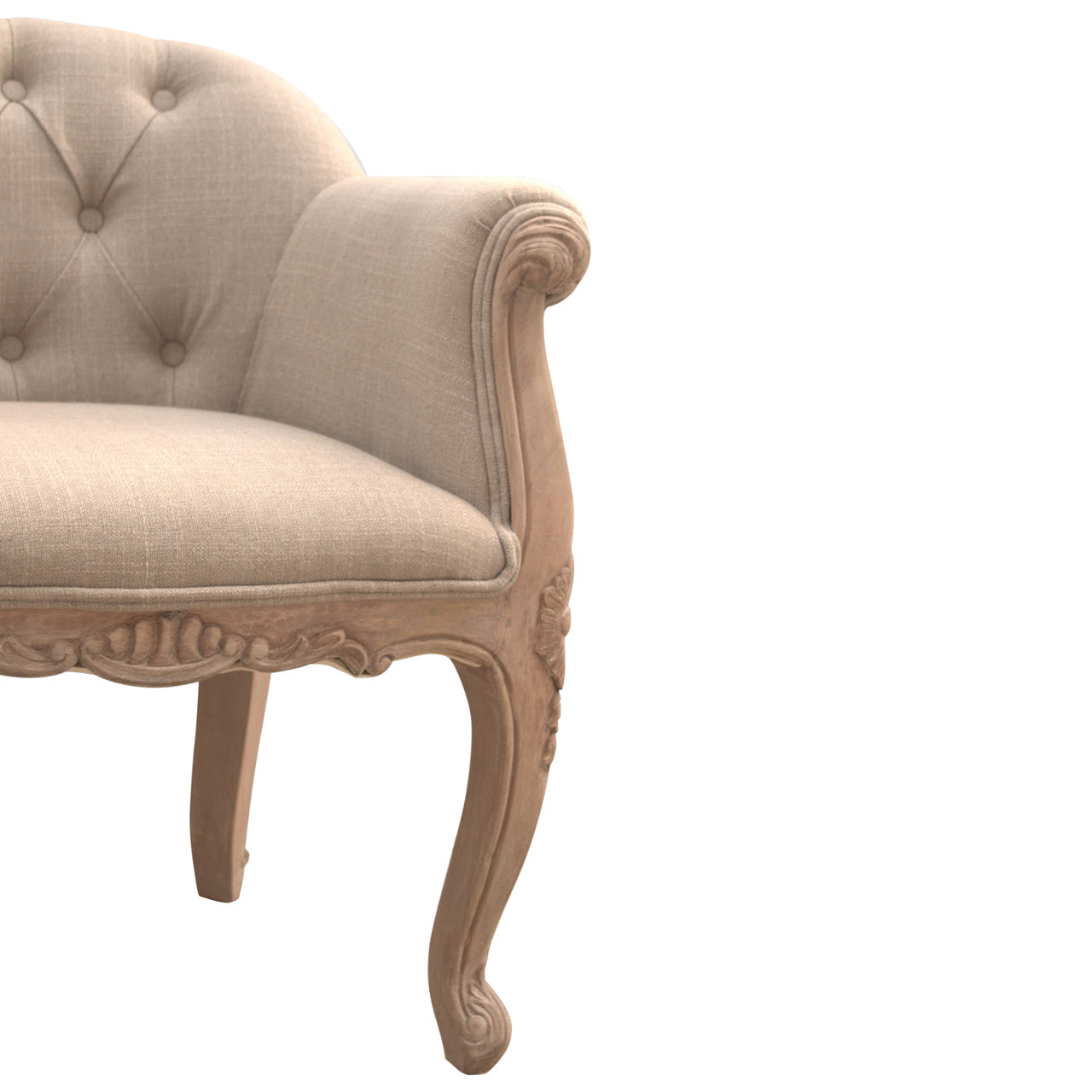Solid Wood French Style Deep Button Chair