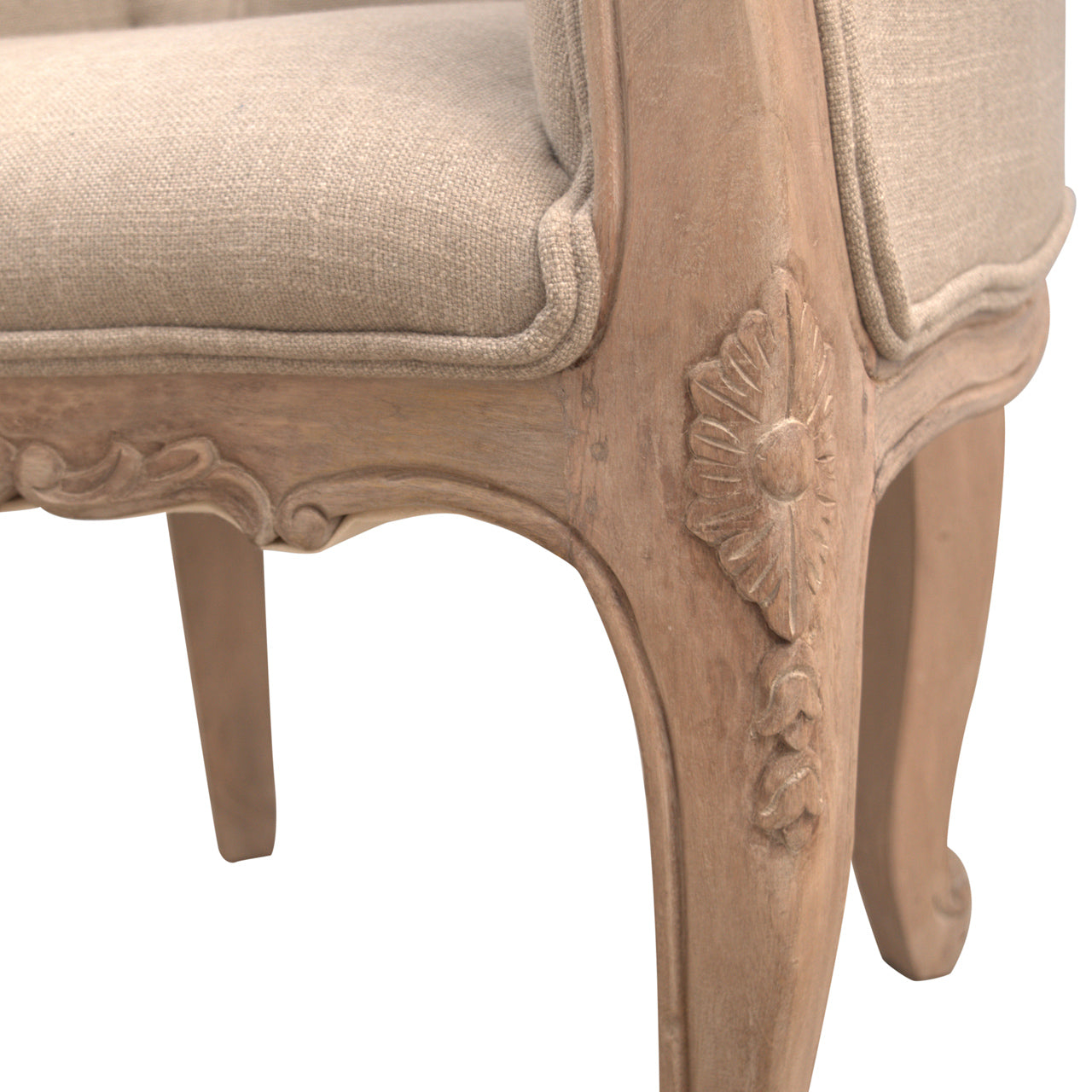 Solid Wood French Style Deep Button Chair