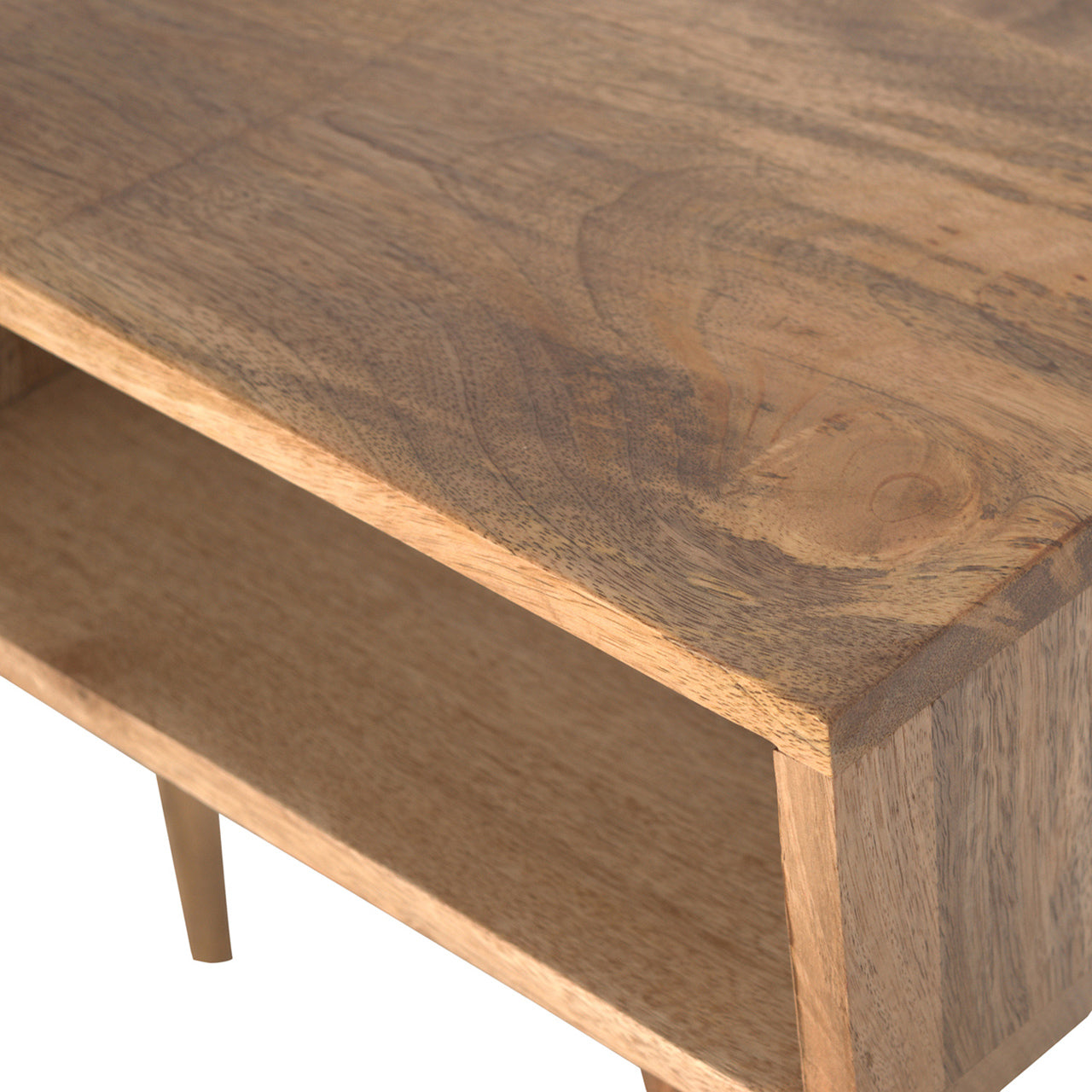Solid Wood Nordic Style Writing Desk With 2 Open Slots