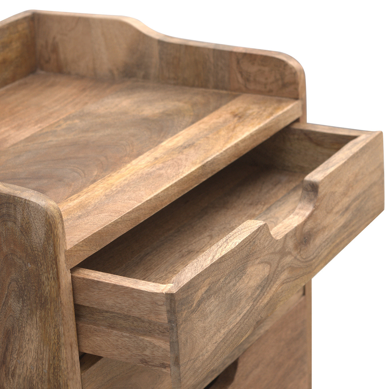 Solid Wood Bedside Table with 3 Drawers