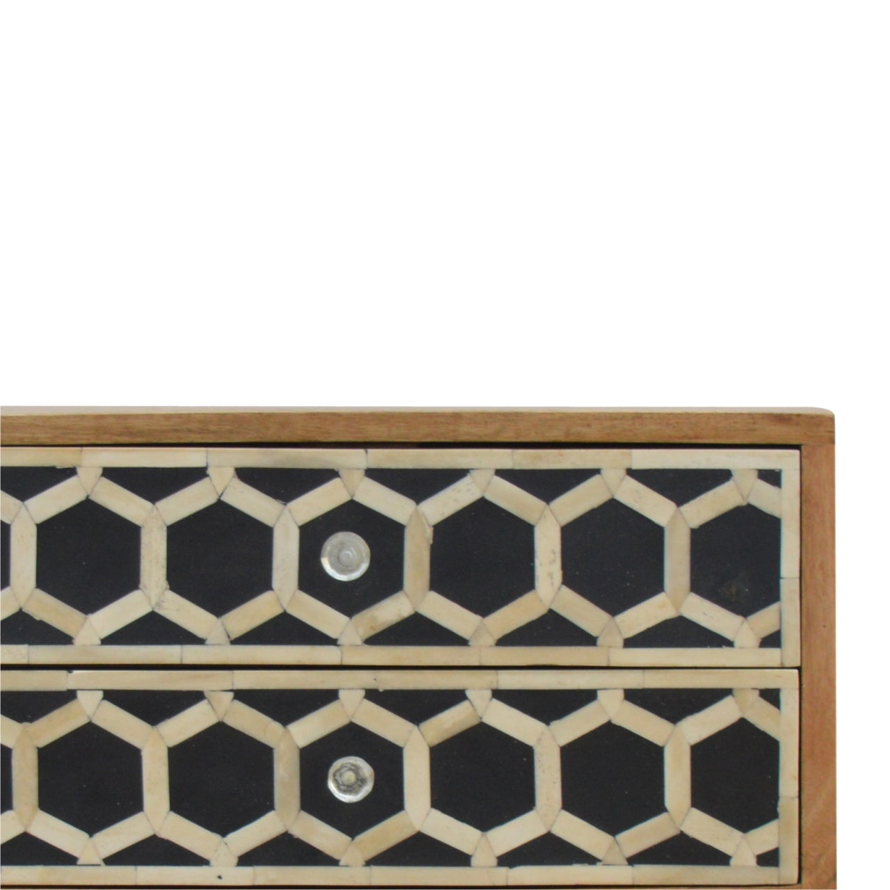 Solid Wood Bone Inlay Bedside with 2 Drawers