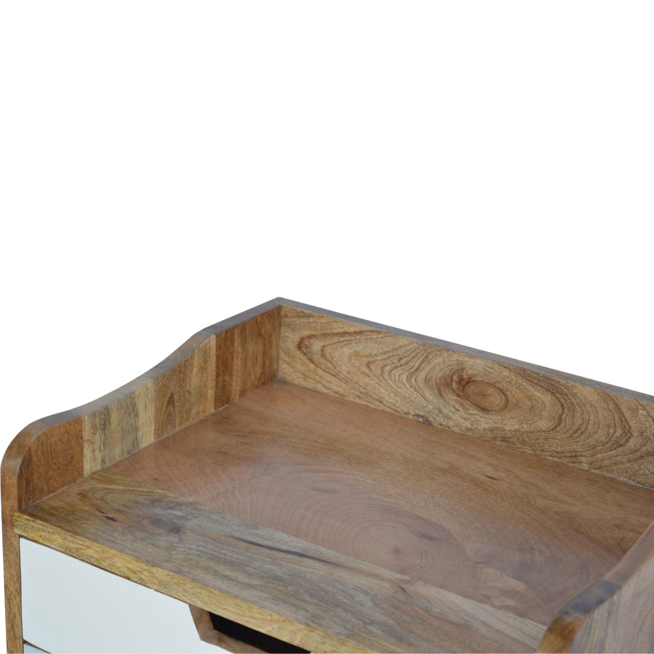 Solid Wood Blue and White Gradient Bedside