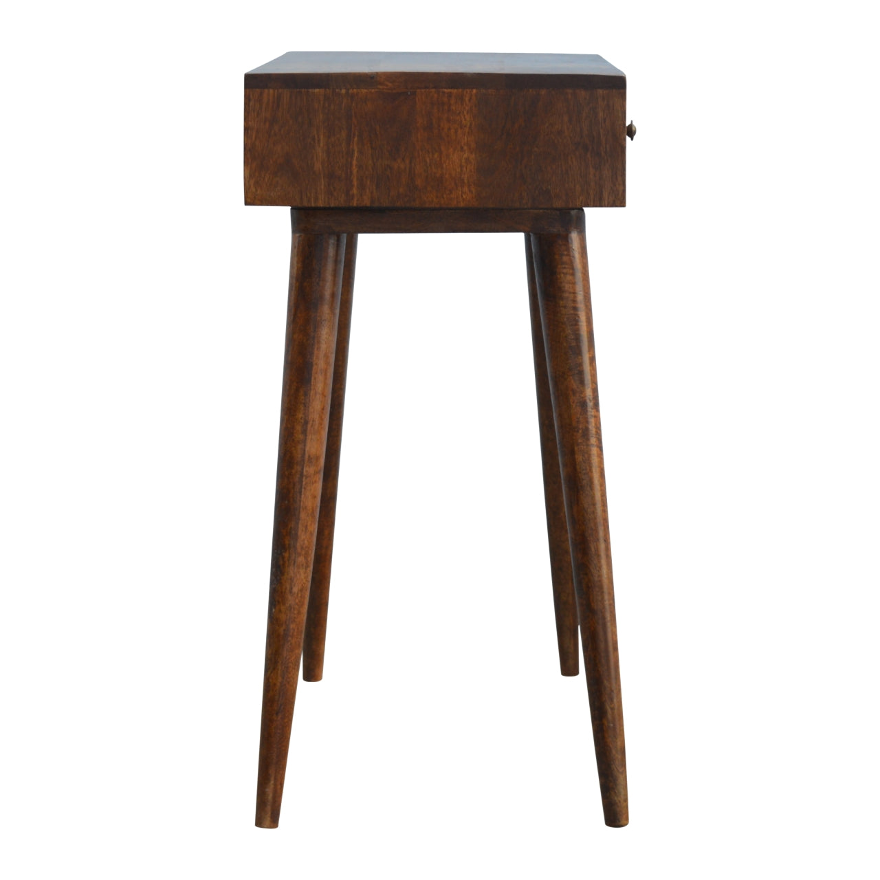Solid Wood Geometric Brass Inlay Console Table
