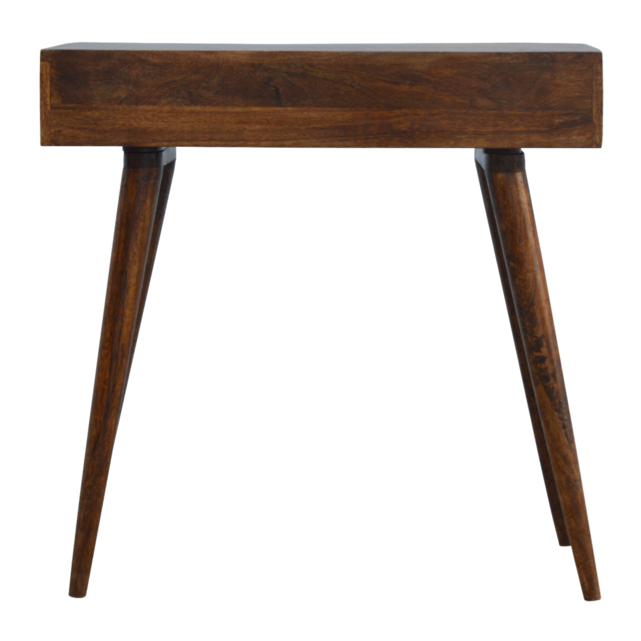 Solid Wood Geometric Brass Inlay Console Table
