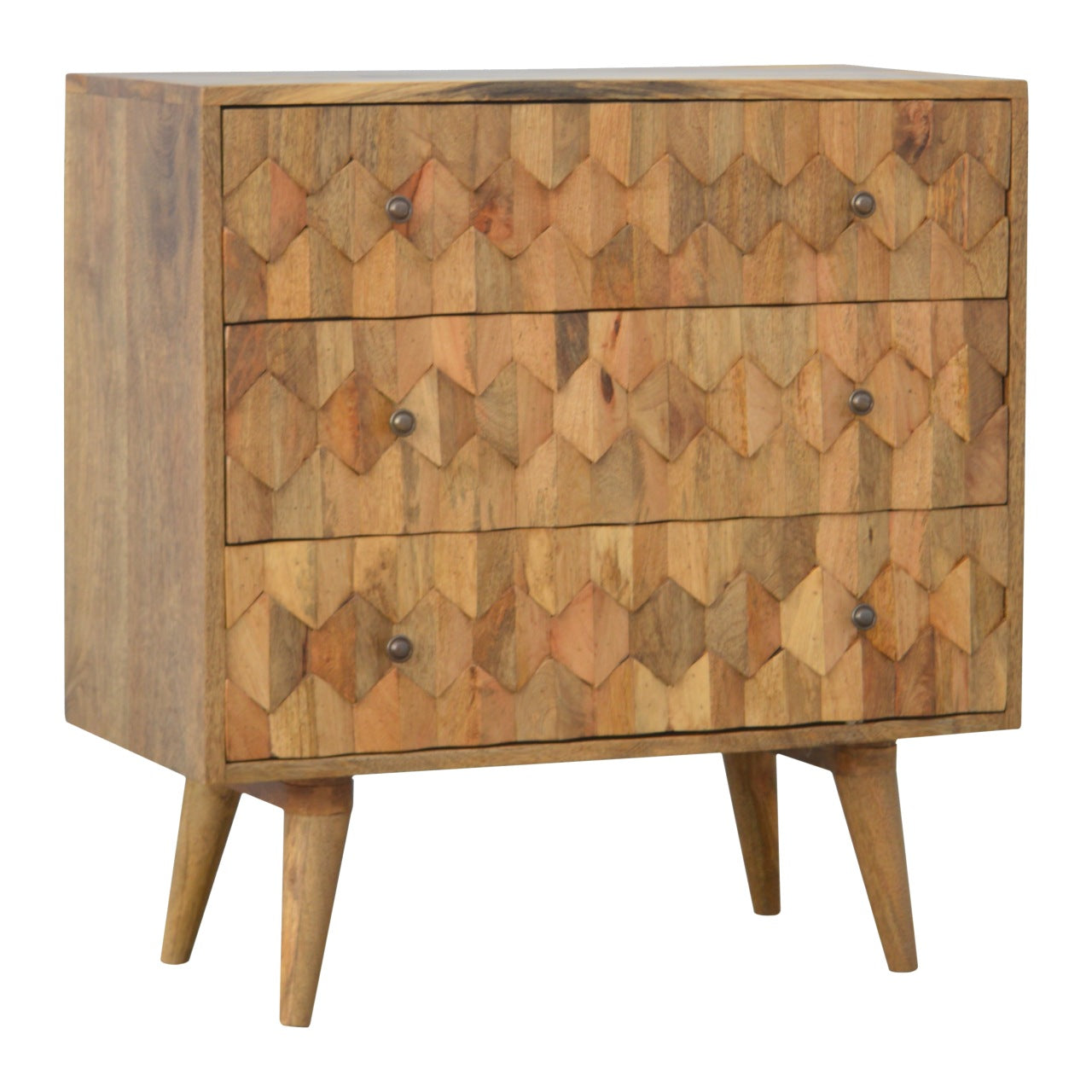 Solid Wood Pineapple Carved Chest