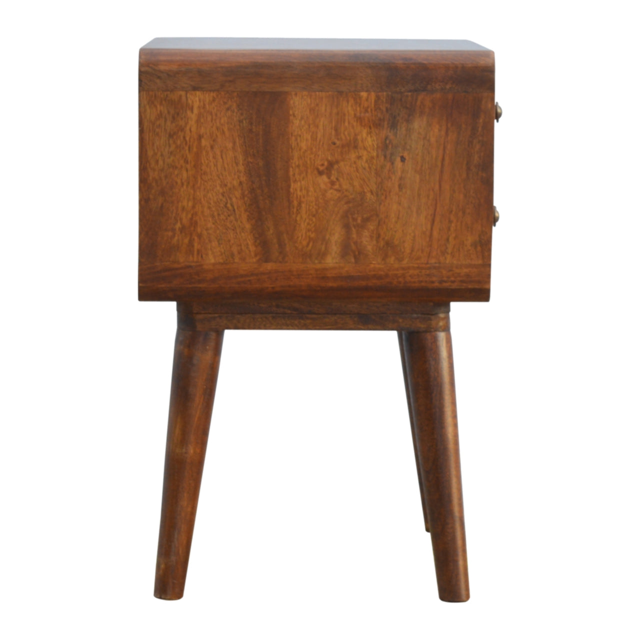 Solid Wood 2 Drawer Chestnut Bedside Table