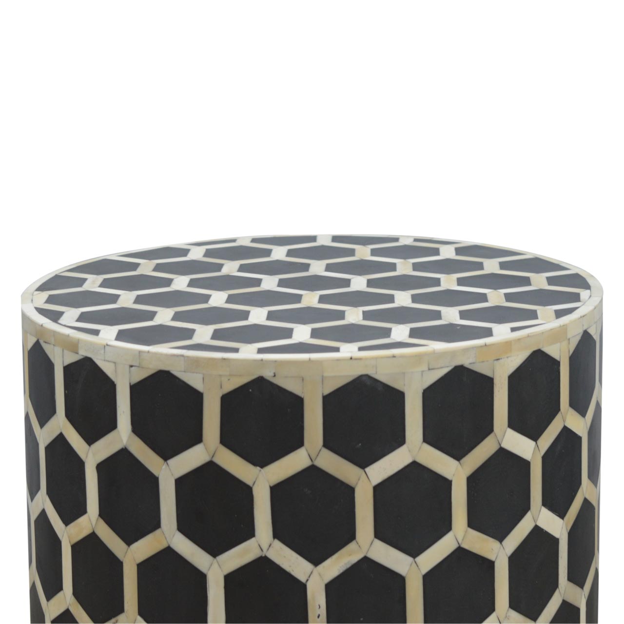 Solid Wood Bone Inlay Occasional Stool