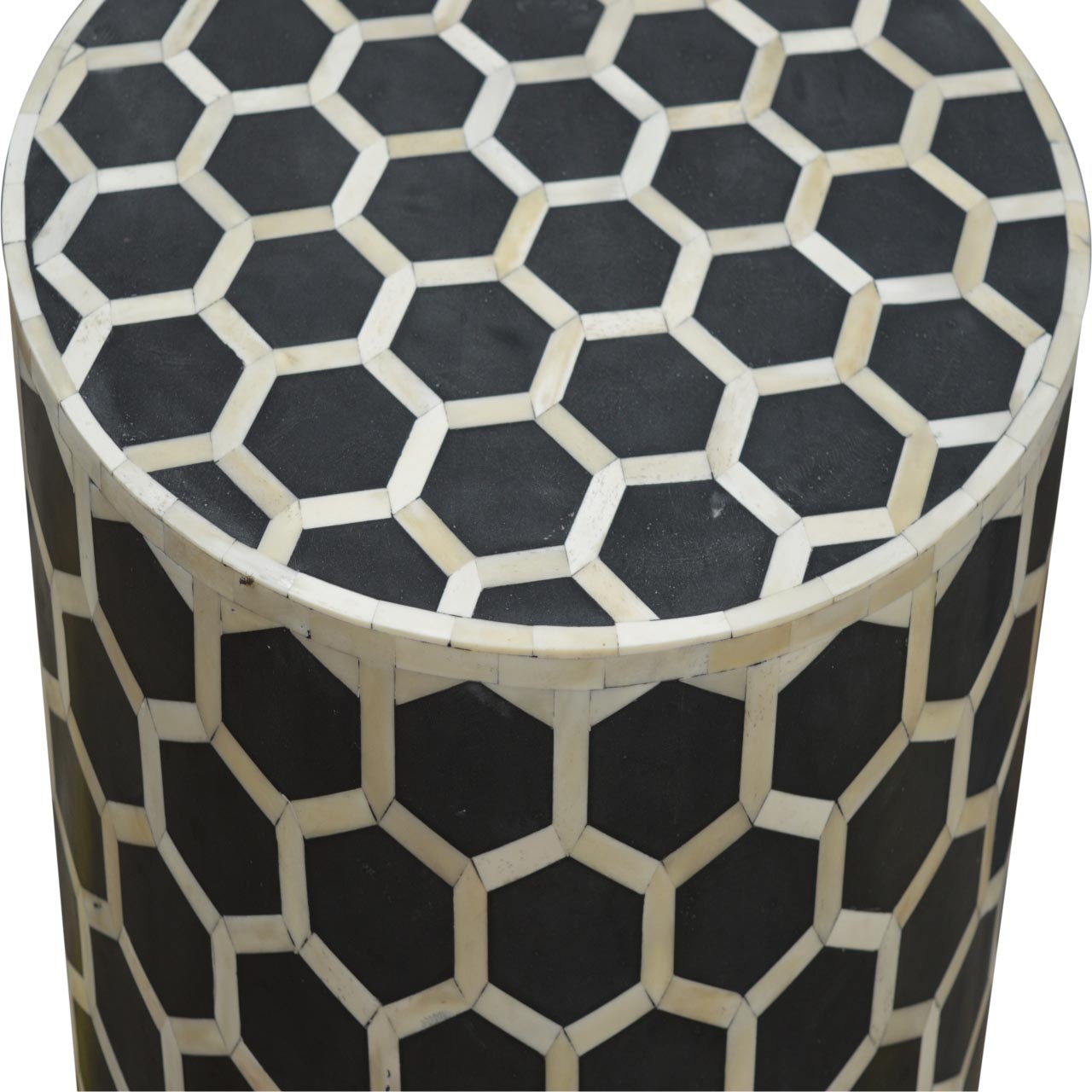 Solid Wood Bone Inlay Occasional Stool