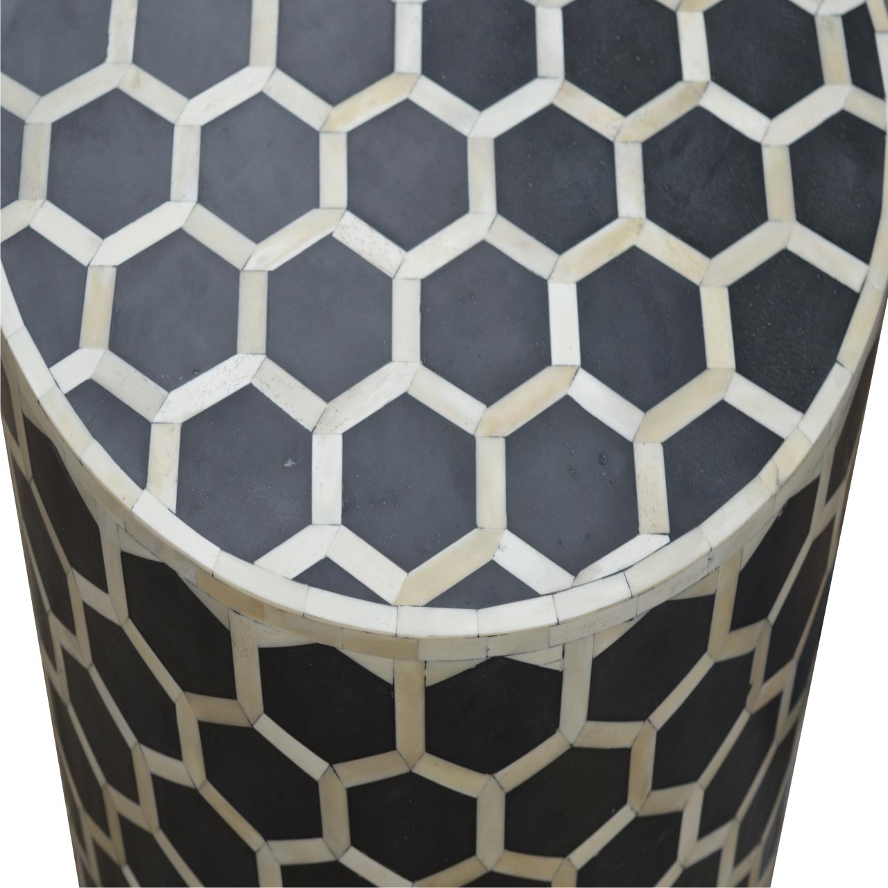 Solid Wood Bone Inlay Occasional Stool