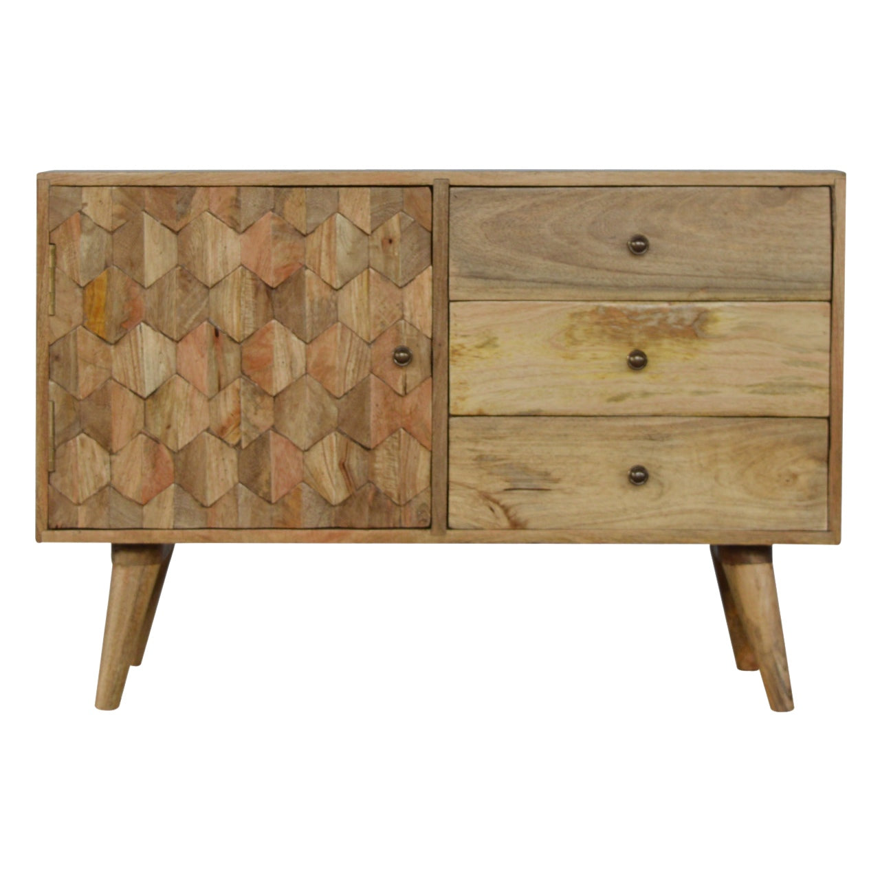 Solid Wood Pineapple Carved Sideboard