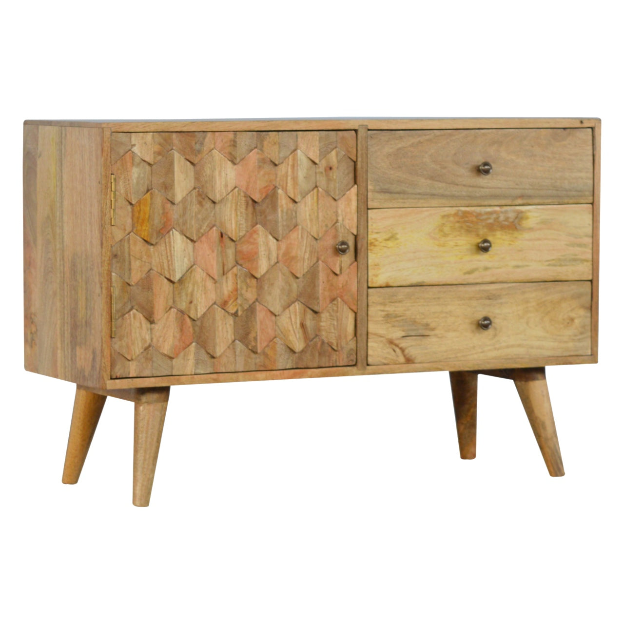 Solid Wood Pineapple Carved Sideboard