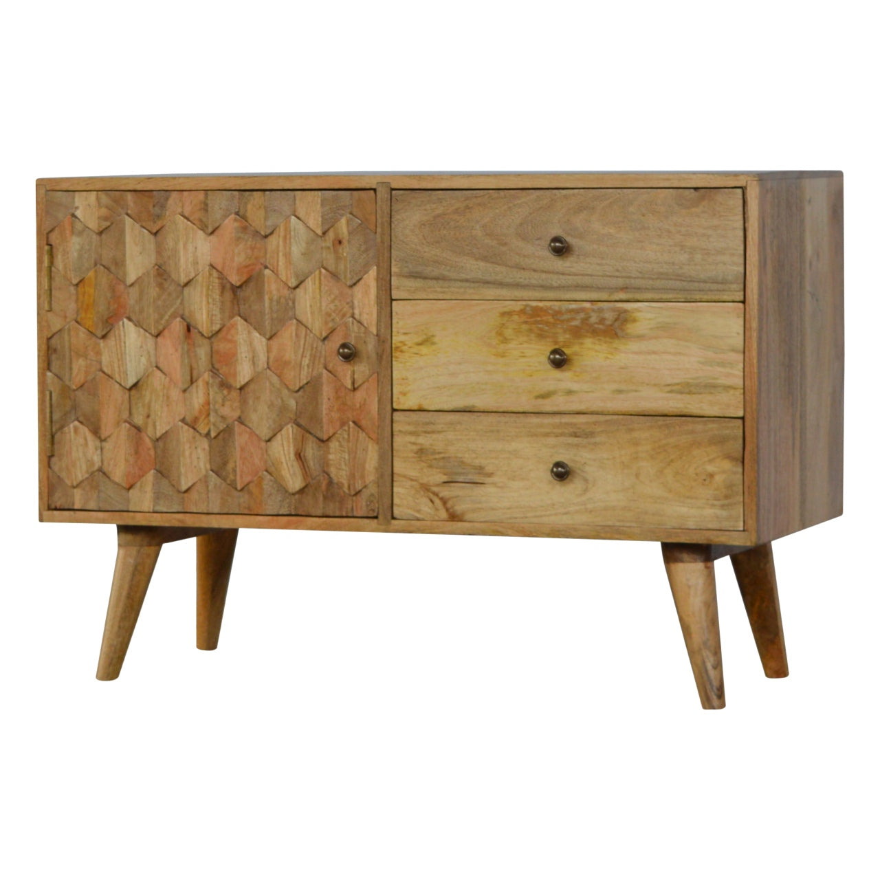 Solid Wood Pineapple Carved Sideboard