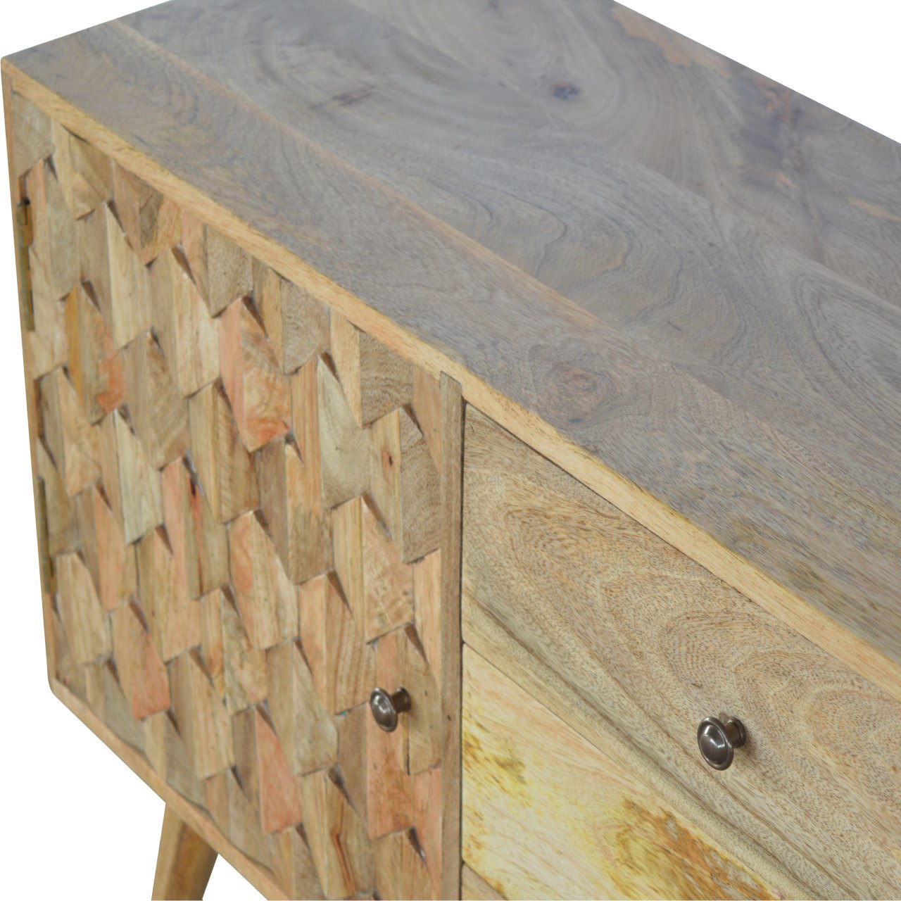 Solid Wood Pineapple Carved Sideboard