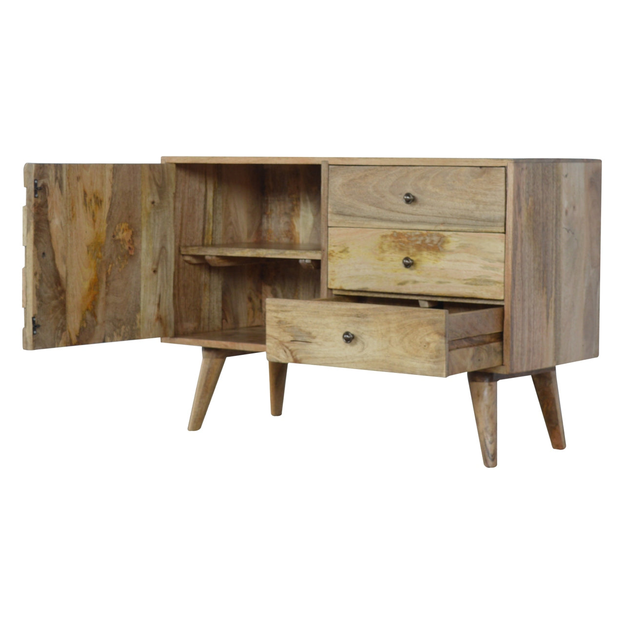 Solid Wood Pineapple Carved Sideboard