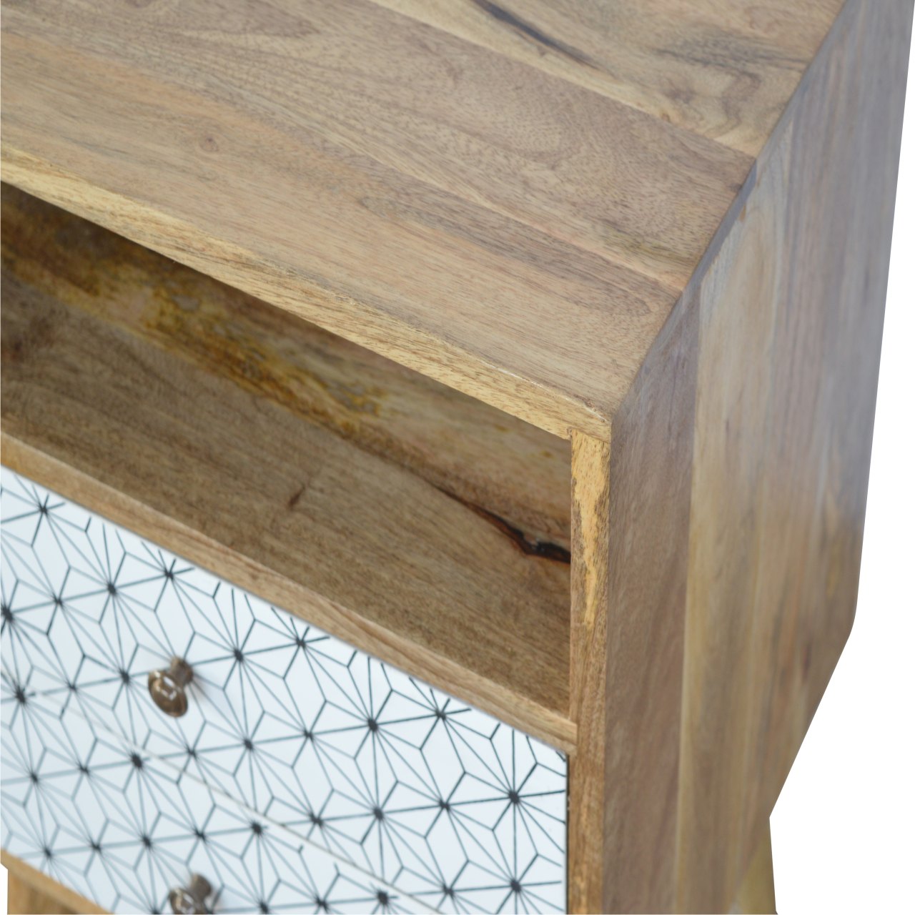 Solid Wood Prima Bedside with Open Slot